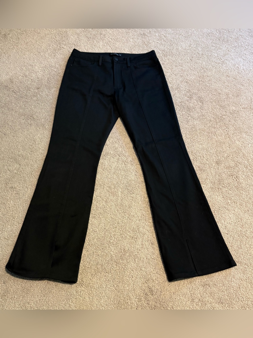 Just Black Denim Solid Black High-Rise Fit Flare Boot Cut Stretch Jeans, Size 31